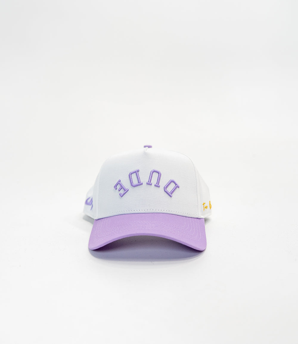The DUDE Hat - White/Purple