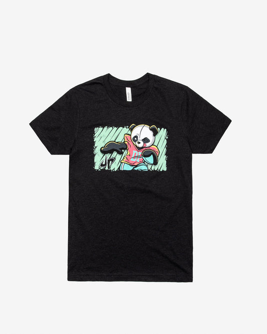 Panda Football Tee (Heather Black)