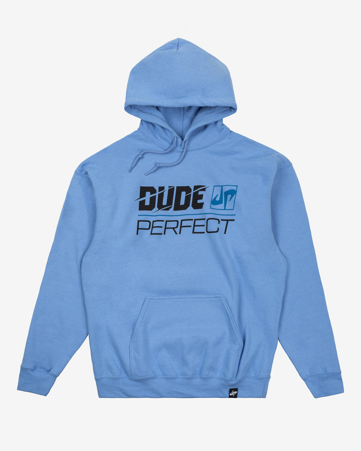 Dude Perfect Slash Wordmark Hoodie Light Blue Dude Perfect Official 