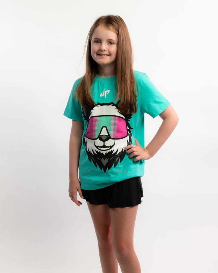 Pound It Noggin Drippy Panda T-Shirt - Youth - Teal