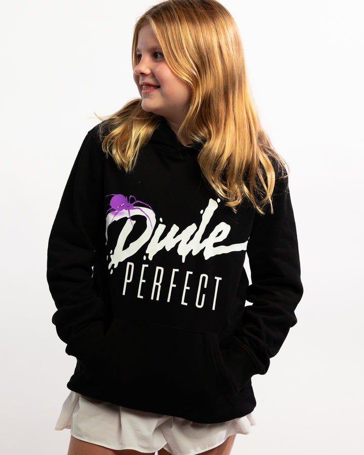 Glow-in-the-Dark Spooky Spider Hoodie - Youth
