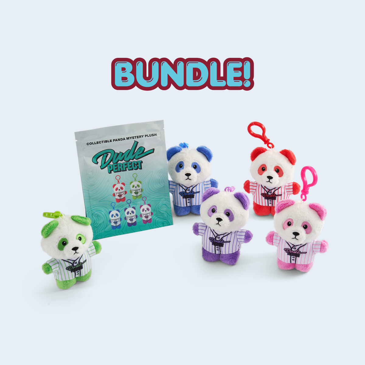 DP Mystery Panda Plush Keychain - WHOLE SET OF 5