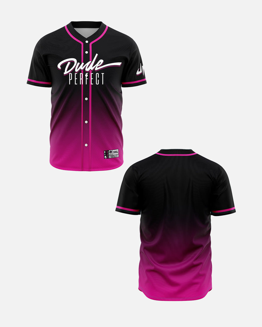 Customizable Baseball Jersey (Pink Gradient)