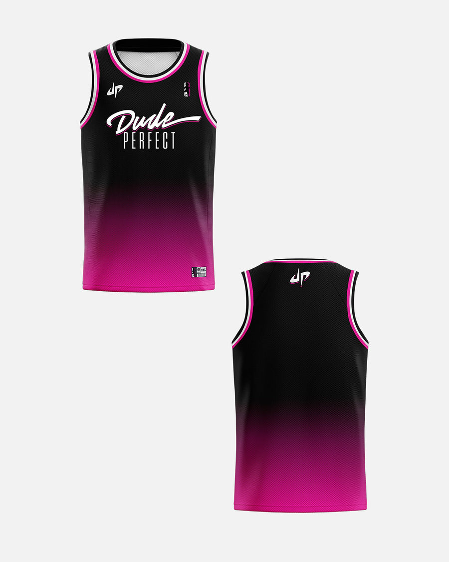 Customizable Basketball Jersey (Pink Gradient)