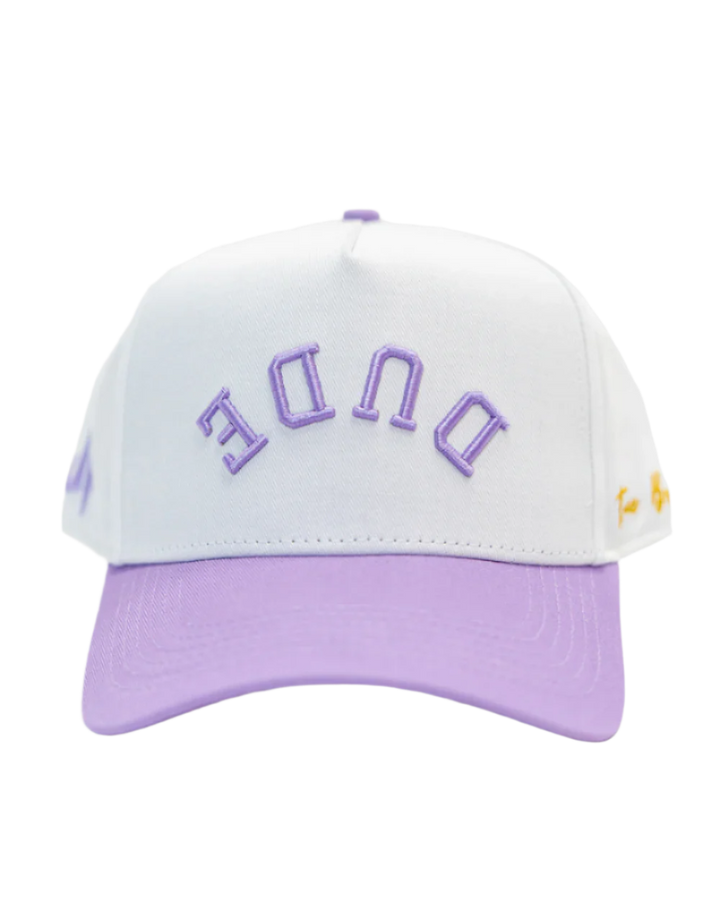The DUDE Hat - White/Purple
