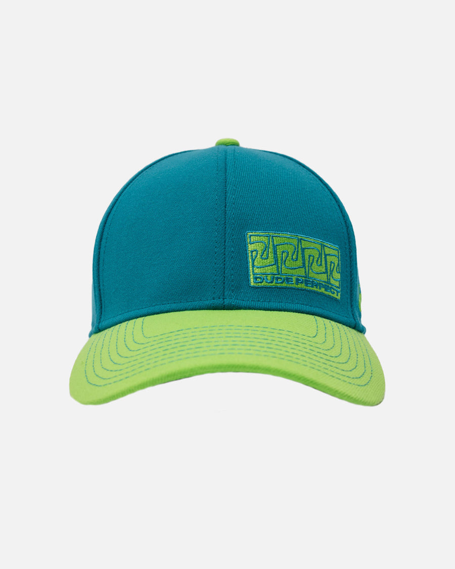 Repeater Stretch Fit Hat (Teal/Lime)