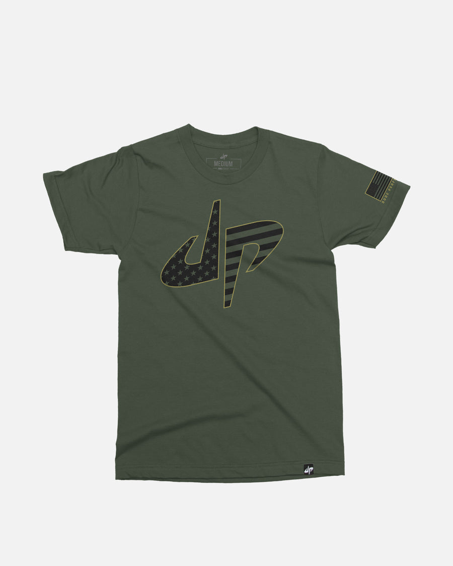 Final Psykologisk krigerisk Dude Perfect 'Salute To Service' Tee (Olive)
