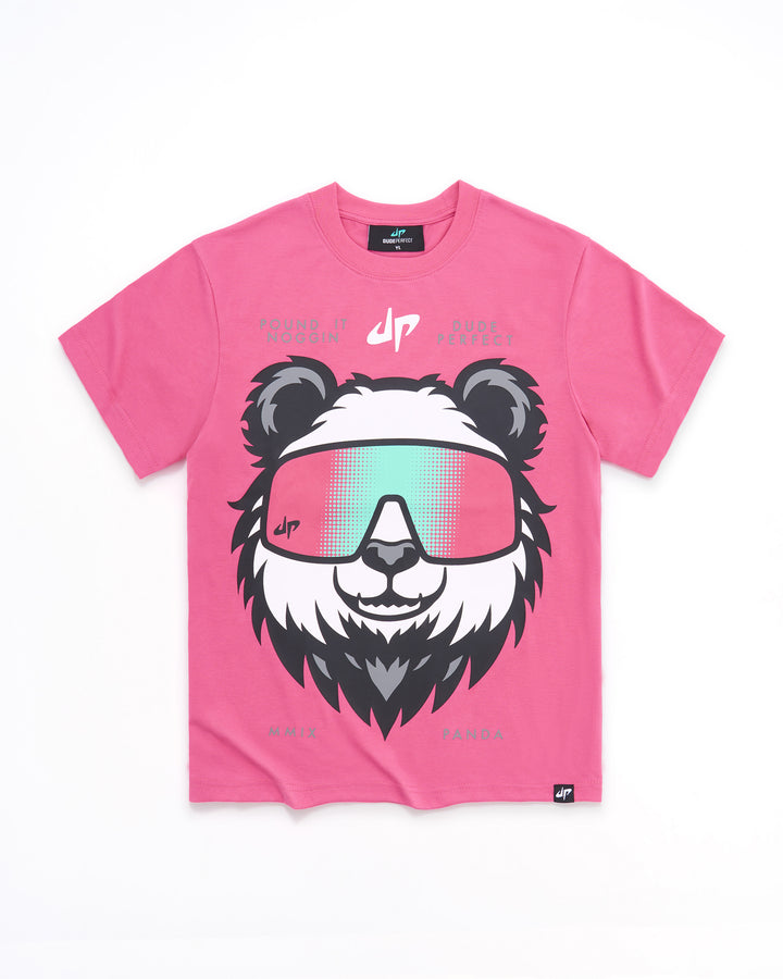 Pound It Noggin Drippy Panda T-Shirt - Youth - Pink