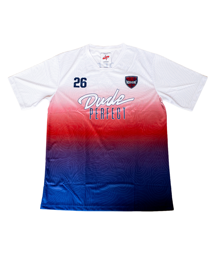 Dude Perfect Red White Blue Soccer Jersey