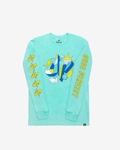 Dominate Long Sleeve Tee (Cyan)