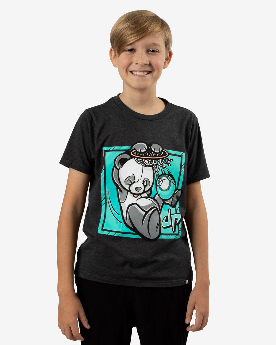 Dude Perfect 'Panda Dunk' T-Shirt (Charcoal) - Dude Perfect Official