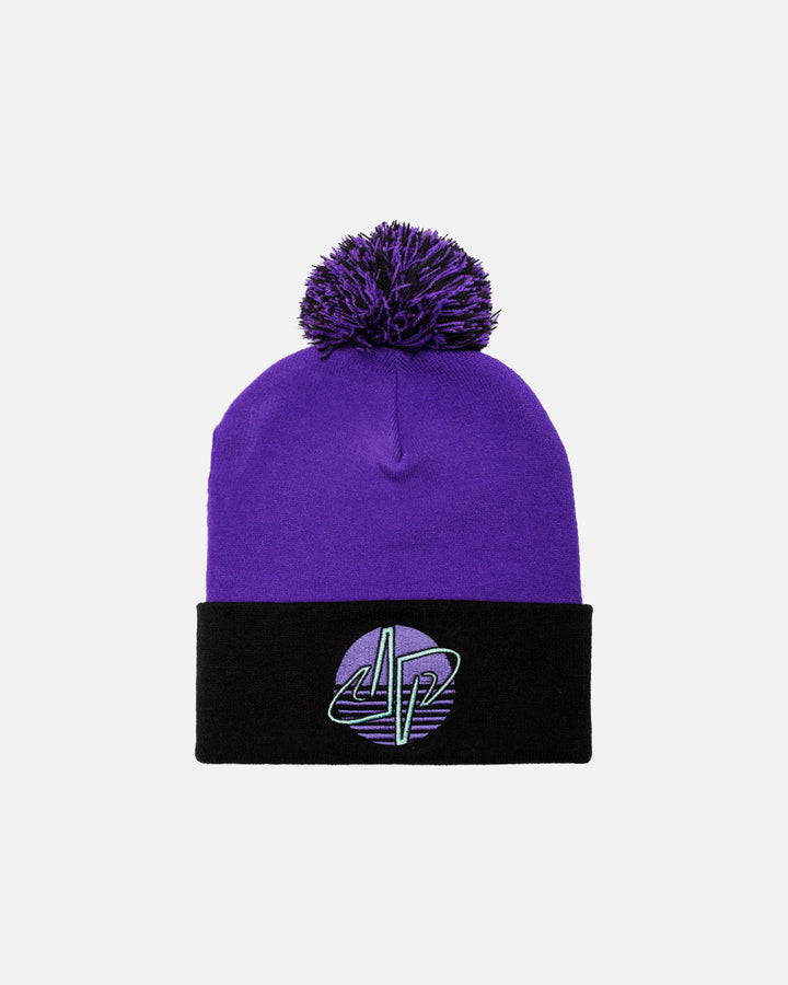 Stylin Logo Pom Beanie (Purple)