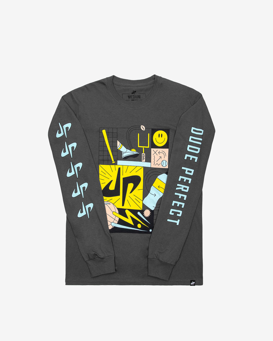 Tricked Out Long Sleeve Tee (Charcoal)