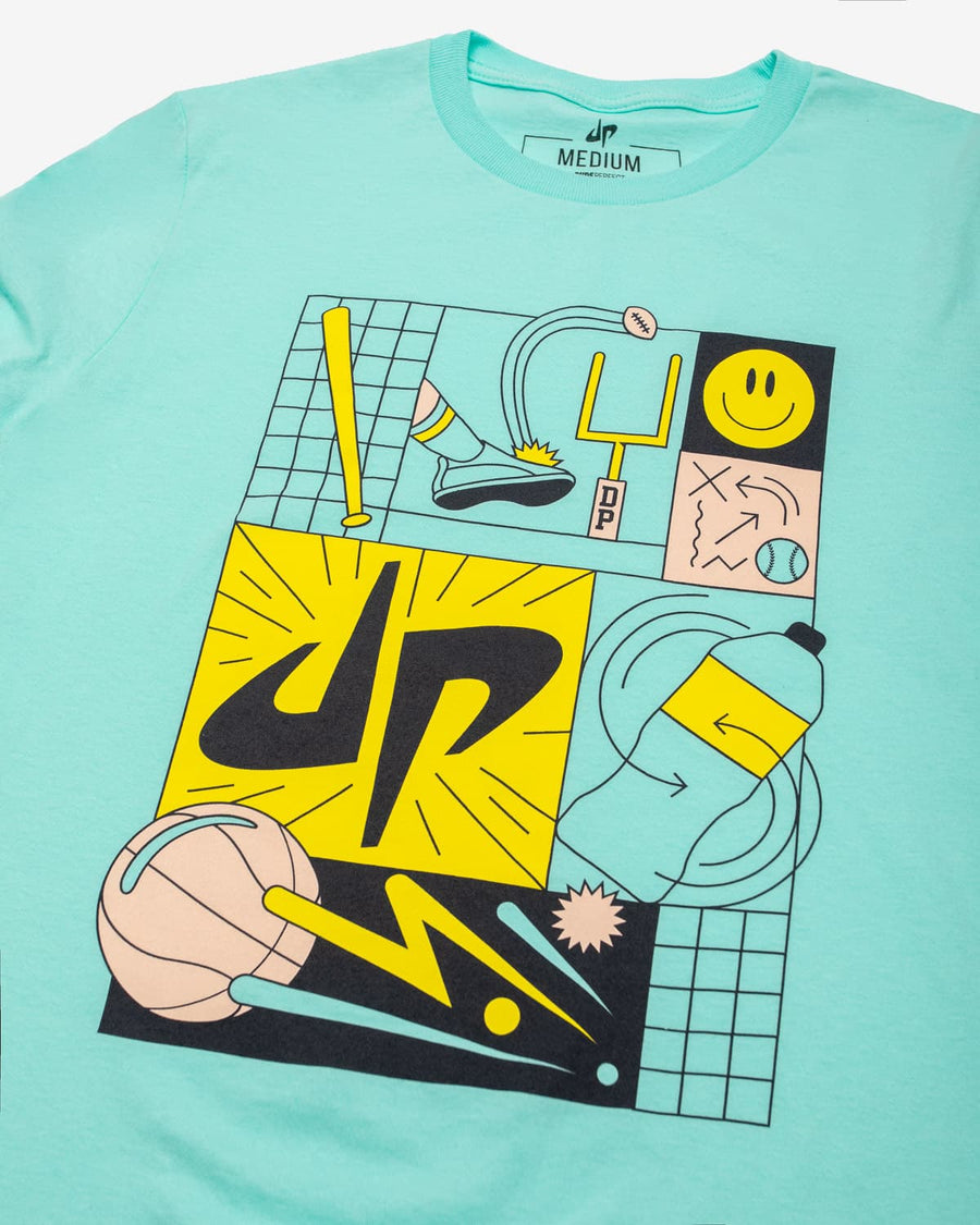 Tricked Out Long Sleeve Tee (Cyan)